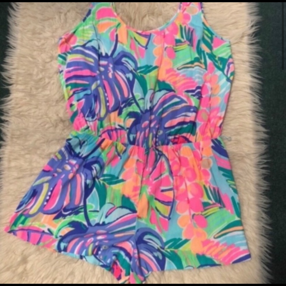 Lilly Pulitzer rina romper in exotic garden